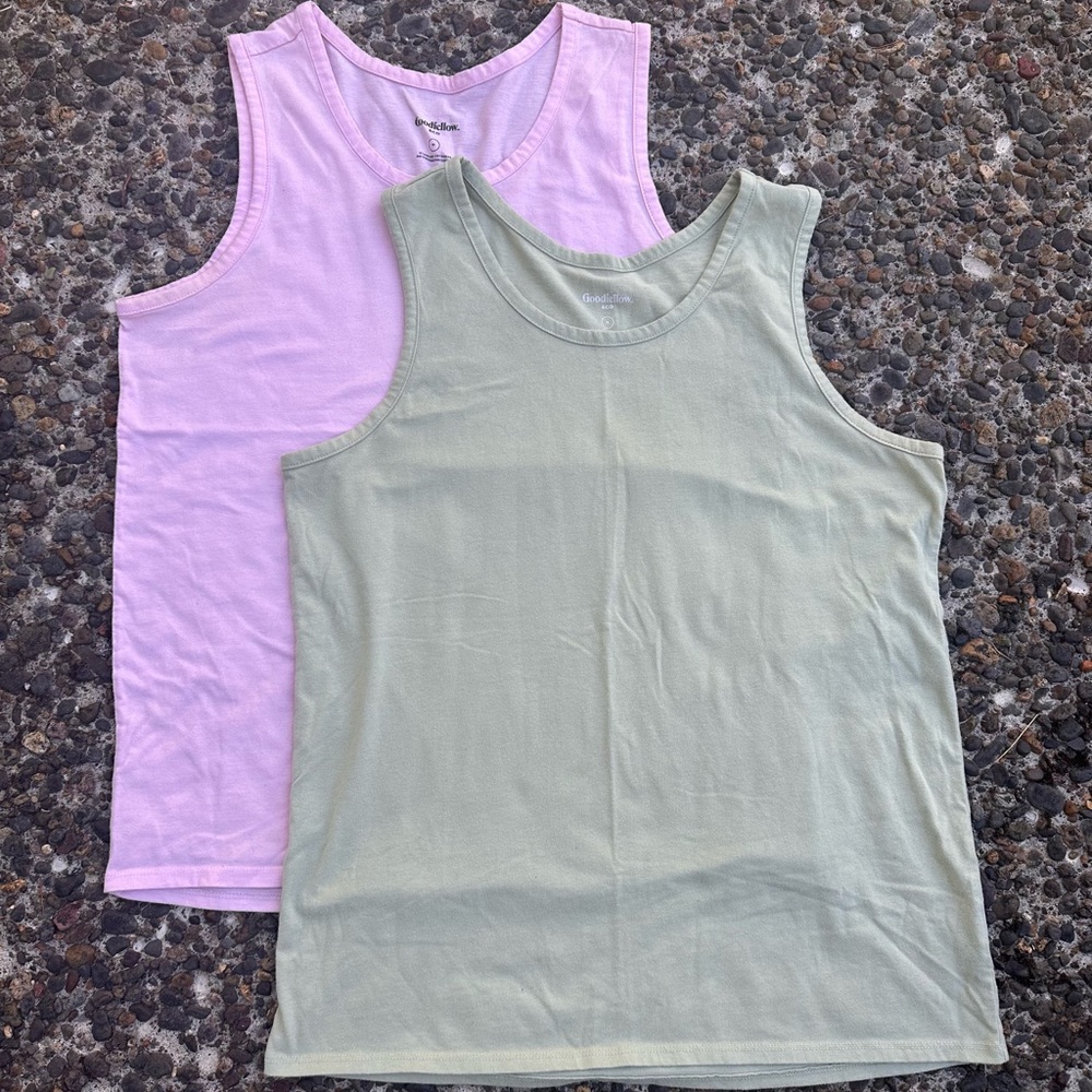 Goodfellow & Co Men’s Green and Pink Tank Tops
